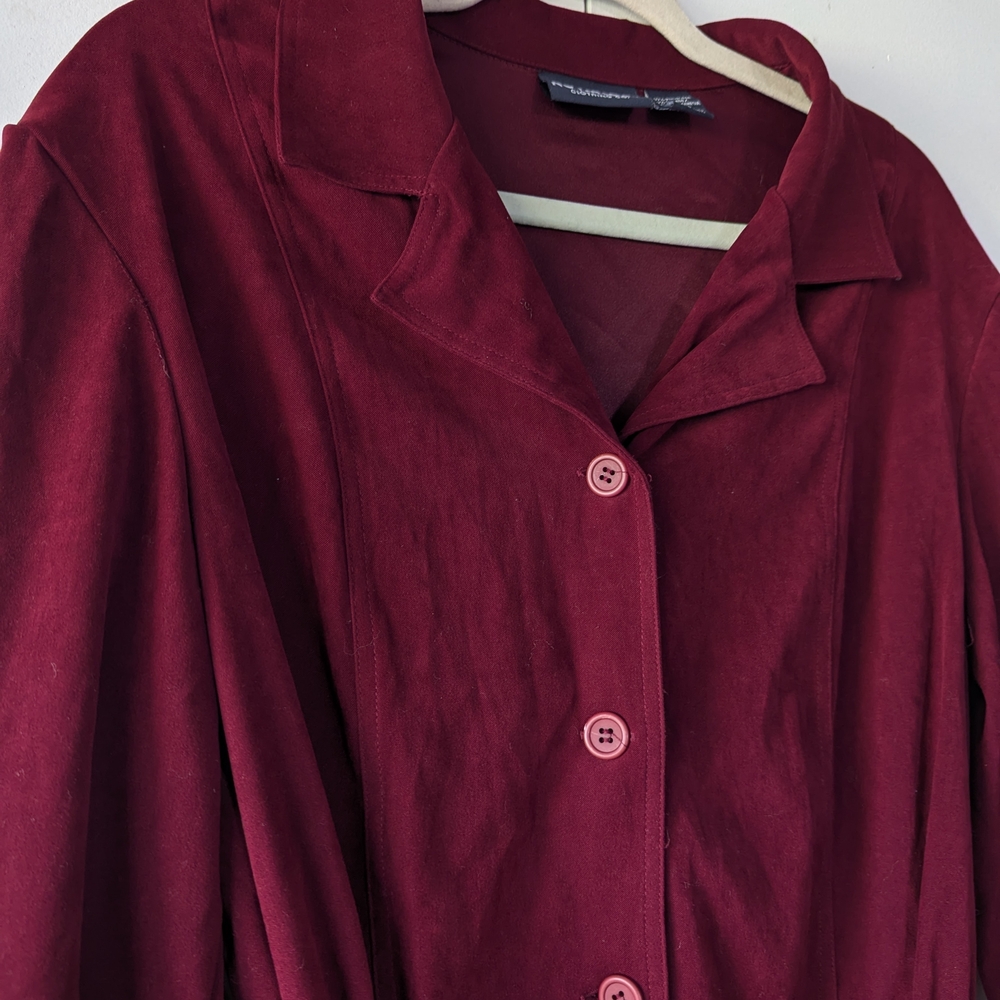 Vintage Deep Red Belted Jacket - image 2
